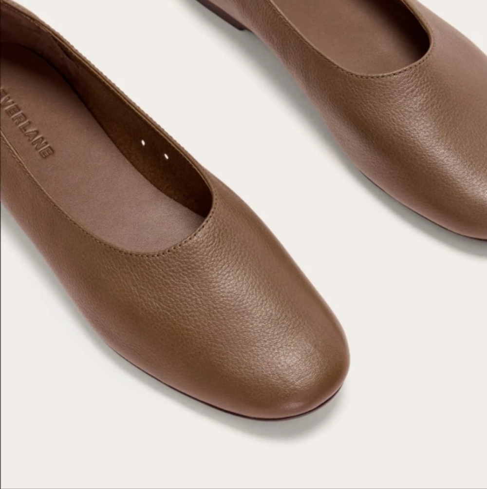 NIB Everlane Women's Day Glove Ballet Flat in Cocoa Brown, Size 7.5, Leather - Picture 6 of 8